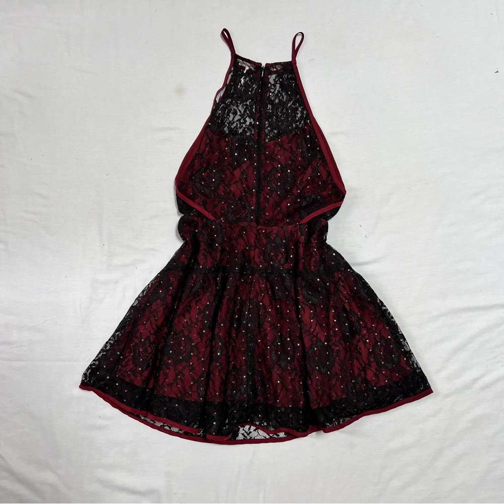 Free People Wish Upon A Star Red and Black Dress - Picture 5 of 6